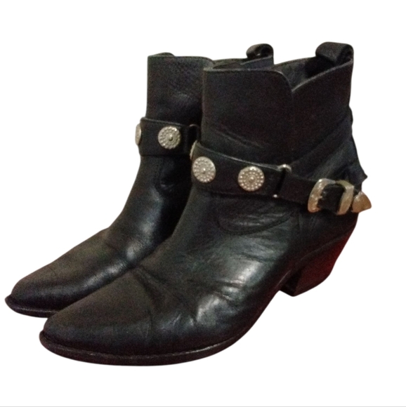 Code West Women's Black Western Boots Buckled Cowgirl Ankle Booties Sz 6 - Picture 9 of 9